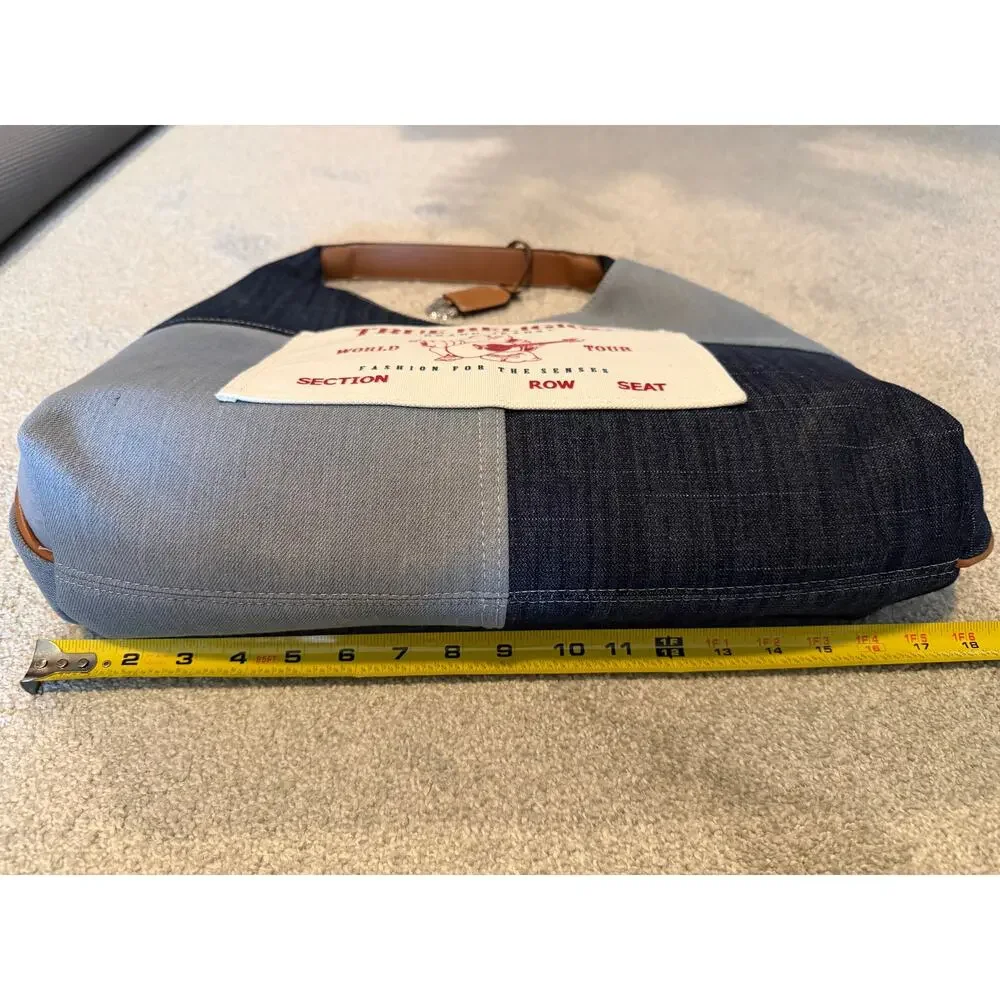 True Religion Large Patchwork Denim Hobo Bag | Buddha Boho Style